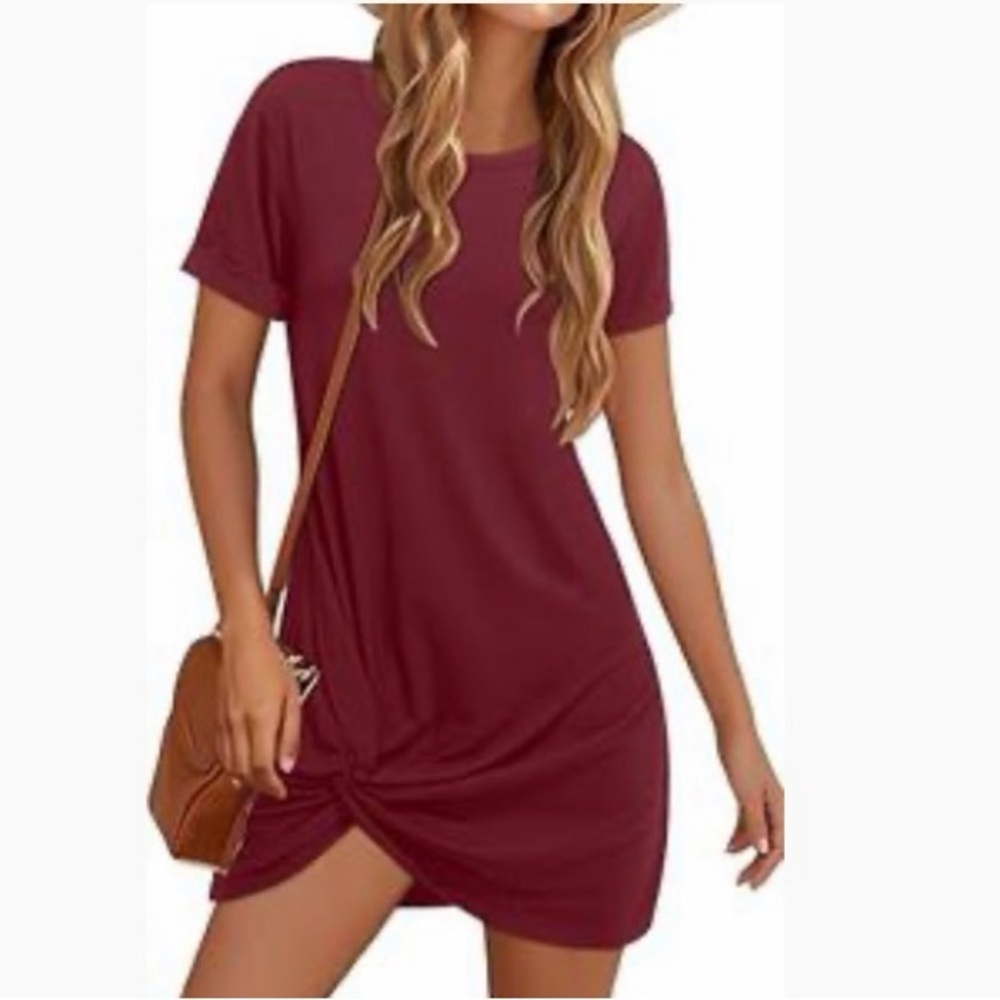Elegant Burgundy Knotted Tee